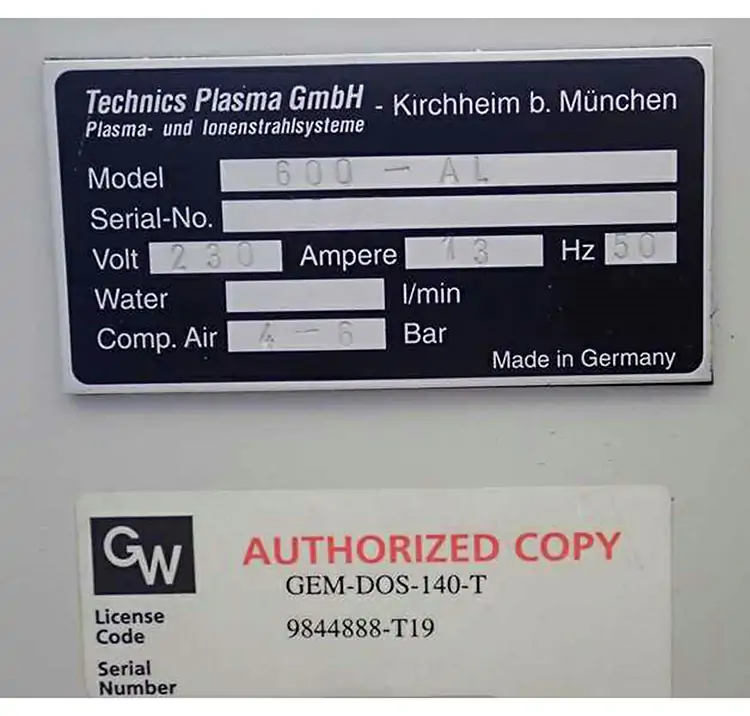 PVA TePla 600 Autoload Equipment Configuration PVA TePla 600 Autoload Equipment Configuration